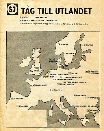 Tåg till utlandet 1981 sommaren
