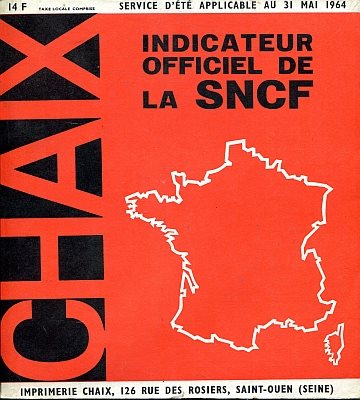Indicateur officiel de la SNCF été 1964