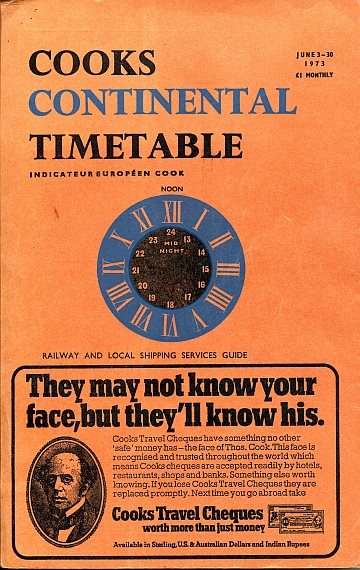 Cooks Continental Timetable June 1973